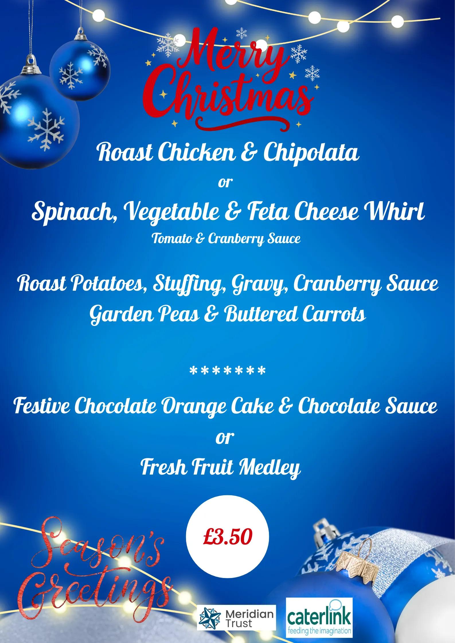 Christmas Menus have landed from Caterlink